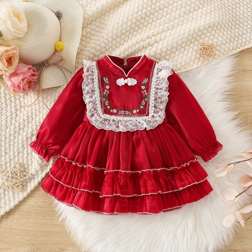 New Girls Retro Princess Long Sleeve Dress