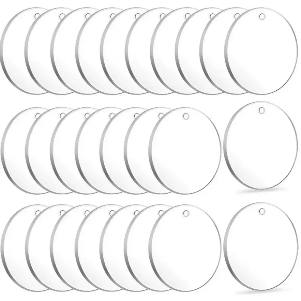 30 Pieces Blank Acrylic Disc DIY Painting Creative Pendant Tag