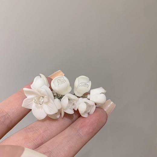Vintage White Jasmine Flower Hair Clip Niche