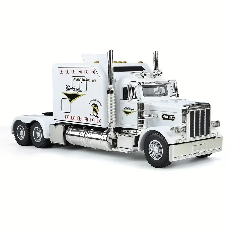 1pc 1/24 Diecast Truck Metal Model Car Toys with Light and Sound