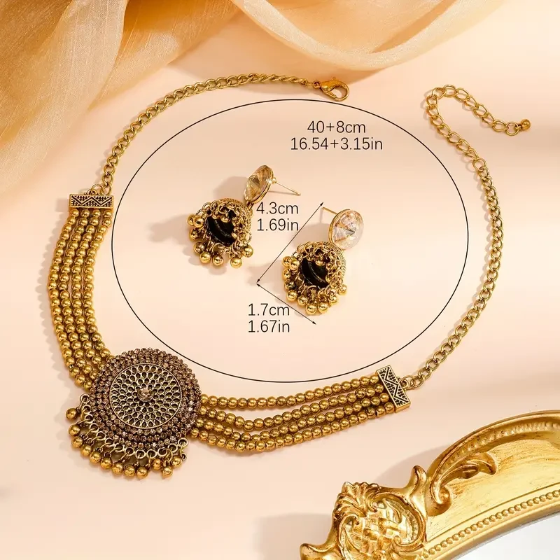 Elegant Middle Eastern Indian-Inspired Fashion Multi-Layer Necklace Set