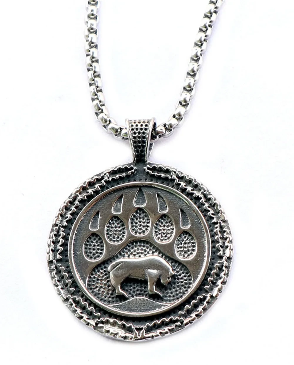 Bear Palm Viking Pendant Sweater Chain