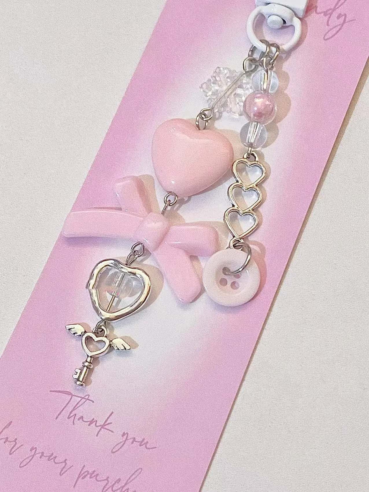 Ins Girl Love Gooben Necklace Keychain