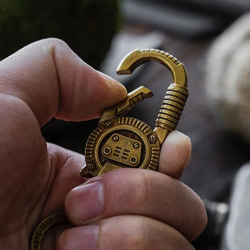 Pure Brass Mechanical Retro Steampunk Keychain Bag Pendant