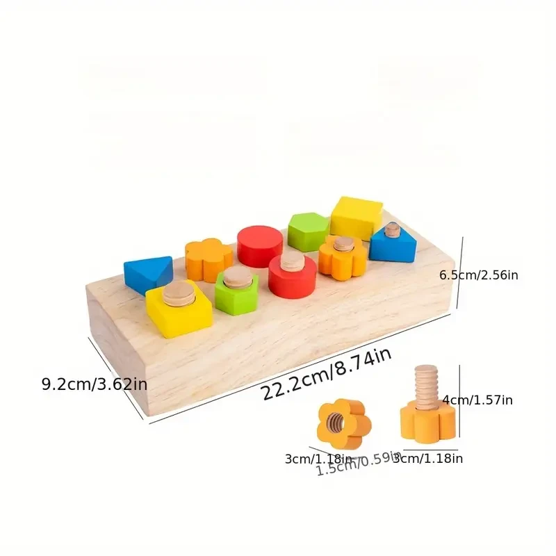 Wooden Screw Matching Puzzle Board