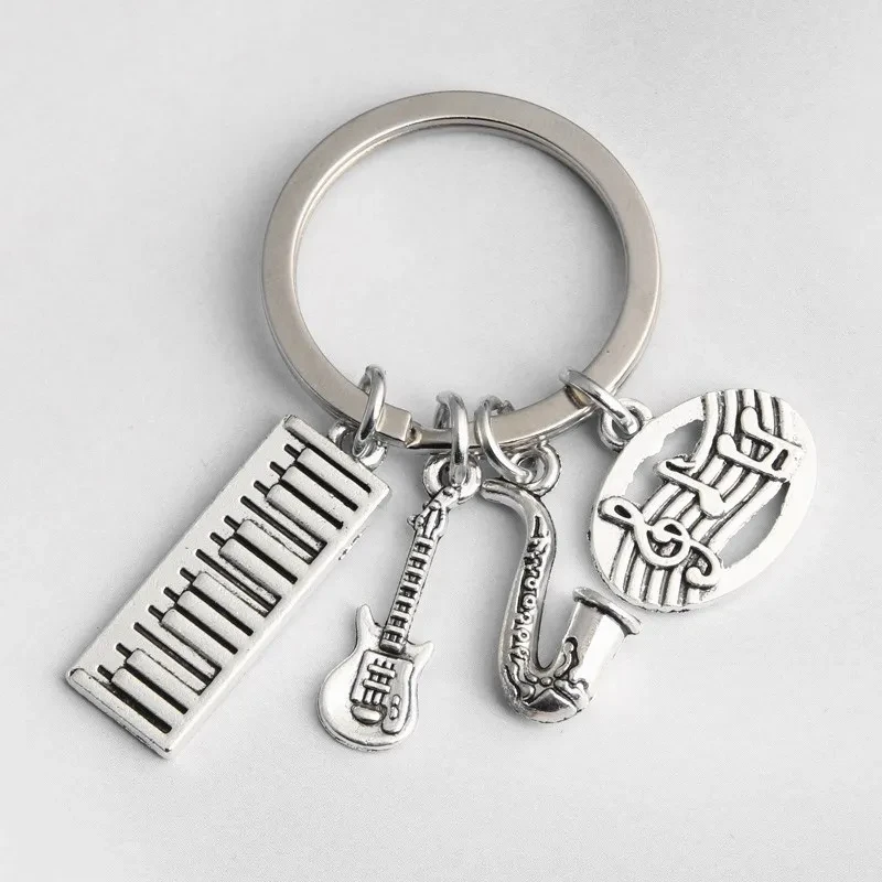 Musical Notes Electronic Organ Guitar Keychain