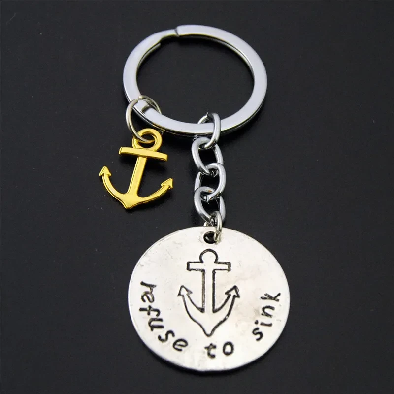 Personality Trendy Keychain Anchor Fish Hook