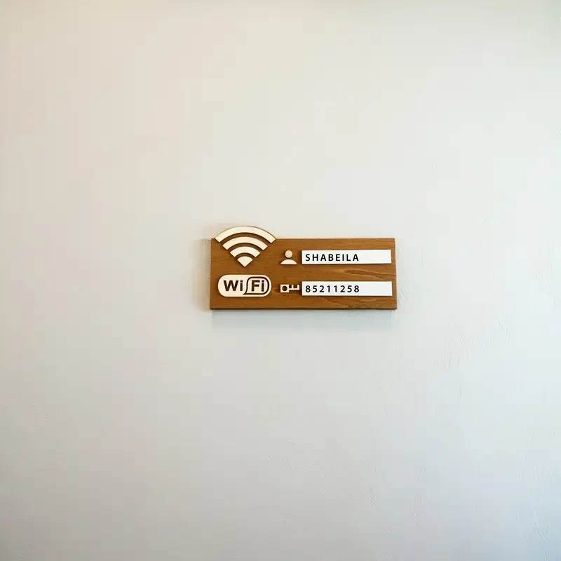 1pc Rustic Wooden WiFi Password Sign
