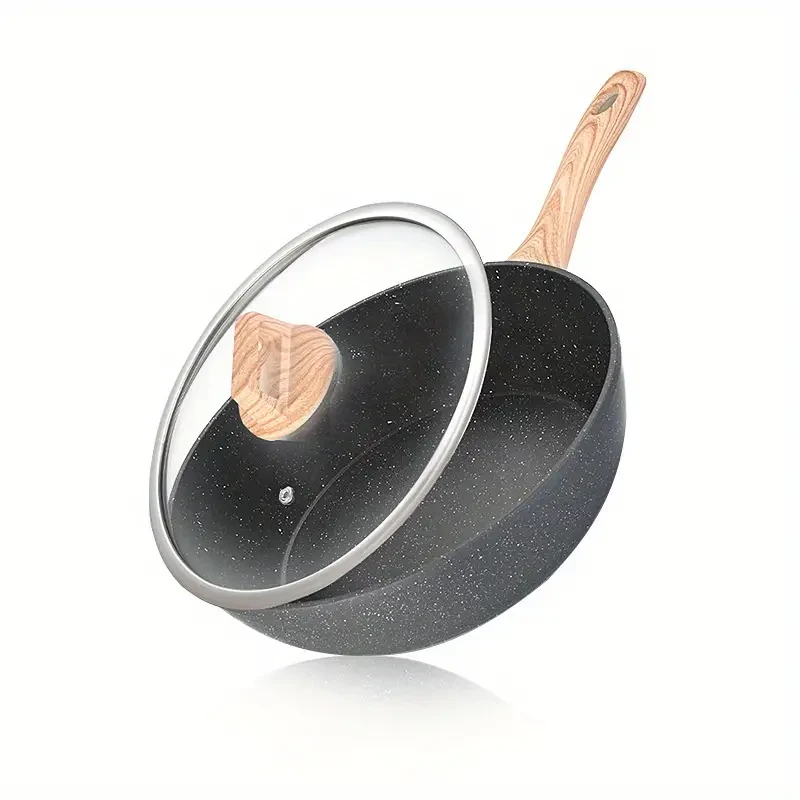 17-Piece Nonstick Cookware Set - Aluminum Kitchen Pots and Pans with Granite Coating, Frying Pans, Sauce Pans, Steamer, and Silicone Utensils