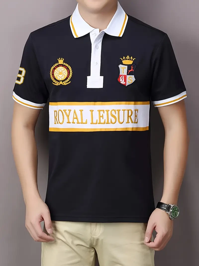 Stylish Men's Cotton Polo with Embroidery - Perfect for Summer Sports & Casual Outings