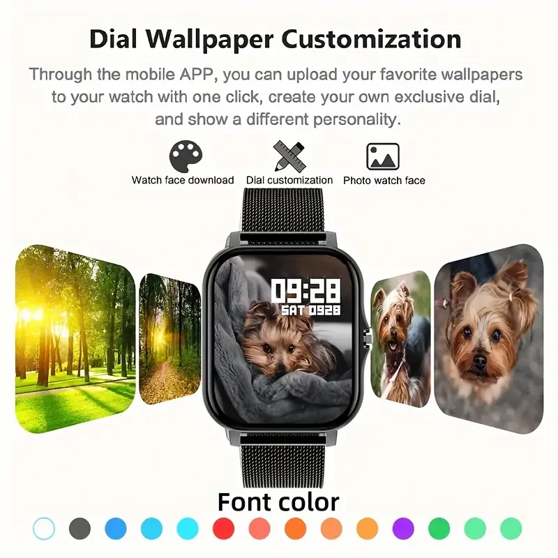 Smart Watch for Android & iOS - Men's/Women's Watch with Call, Information Reminder, 4.29 cm Large Screen, Sports Step Counting, and Multiple Fitness Modes