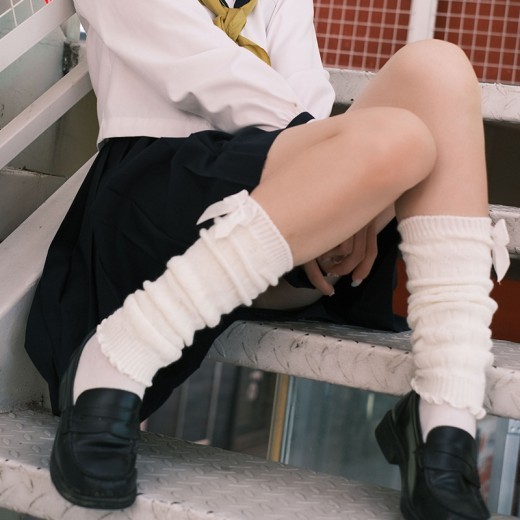 Cute Bow Solid Color Foot Sock