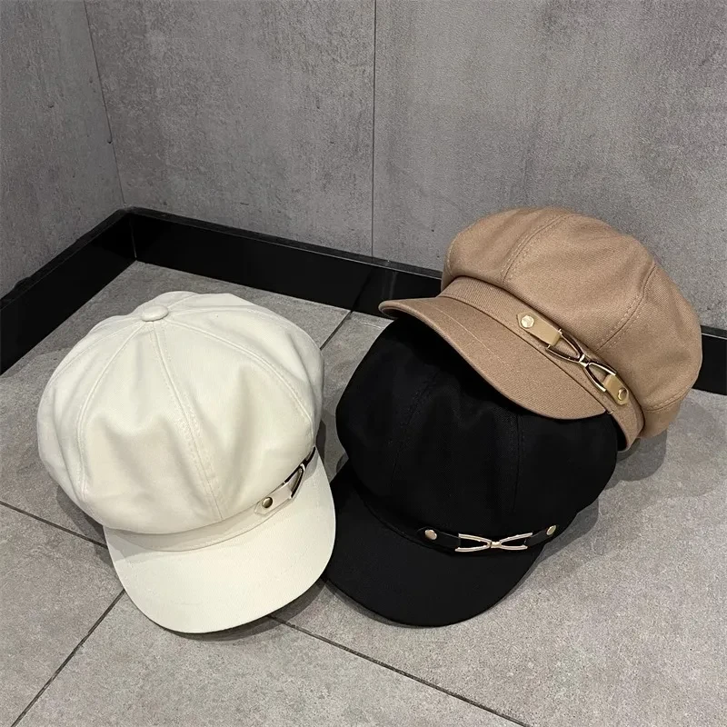 Octagonal Cap Women's Retro British Wild