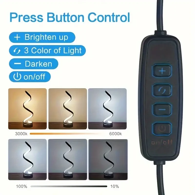 1pc Spiral Lamp - Versatile USB Lamp for Office, Bedroom, and Living Room