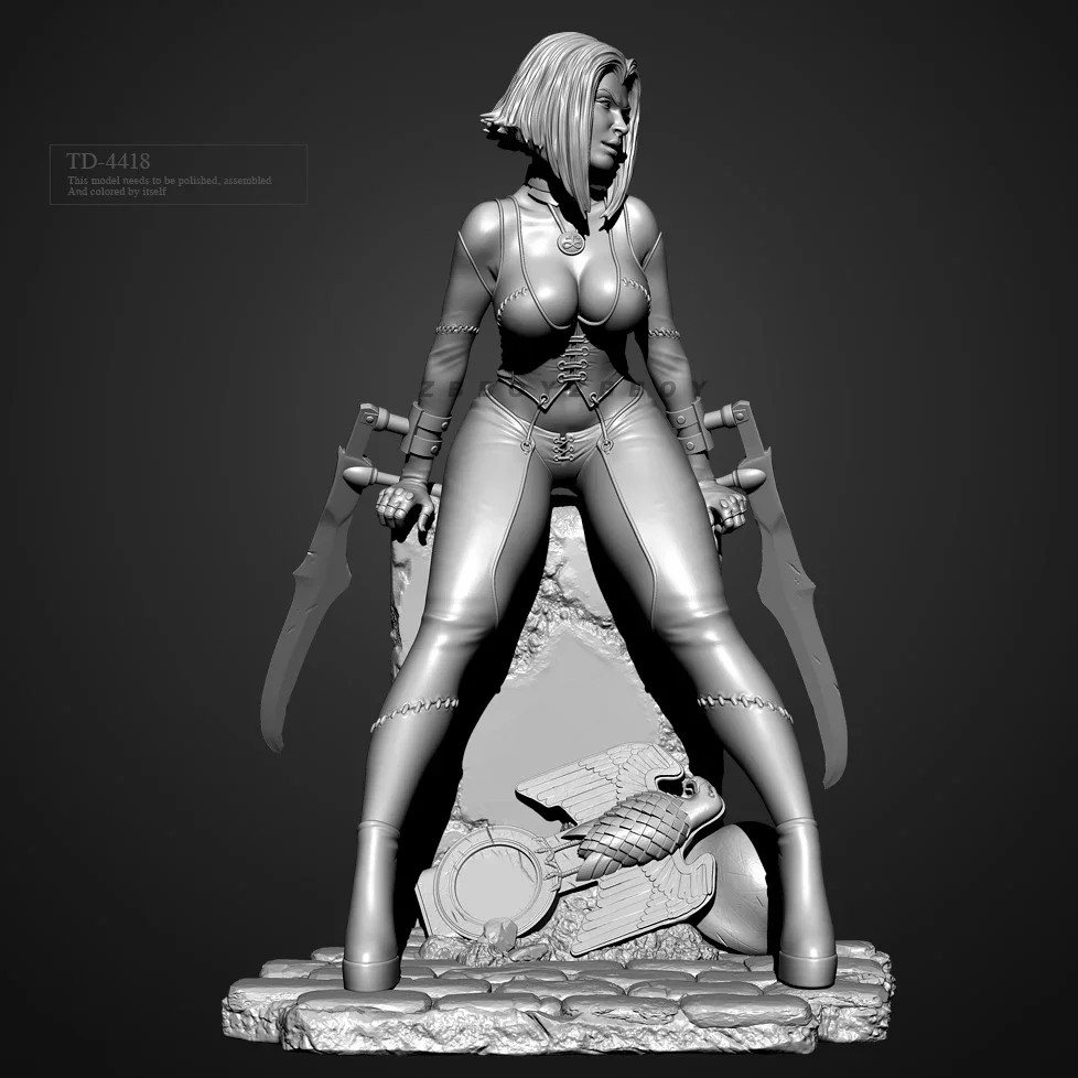 50mm & 75mm Resin Model Kits  Beauty Figure Colorless & Self-Assembled