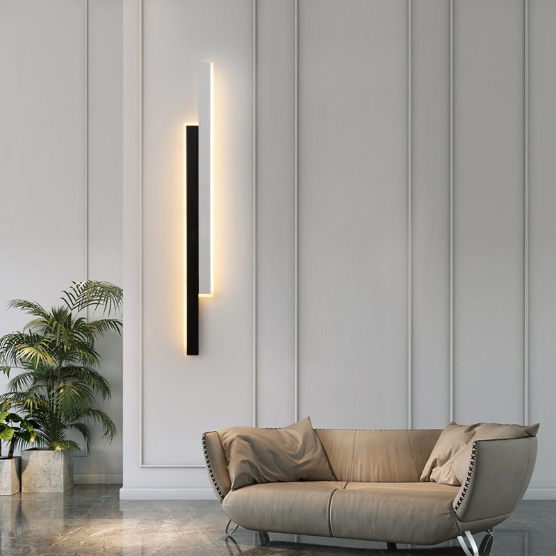 Simple Grid-free Pole Gate Bedside Strip Wall Lamp  Modern LED Wall Light for Home and Office Decoration