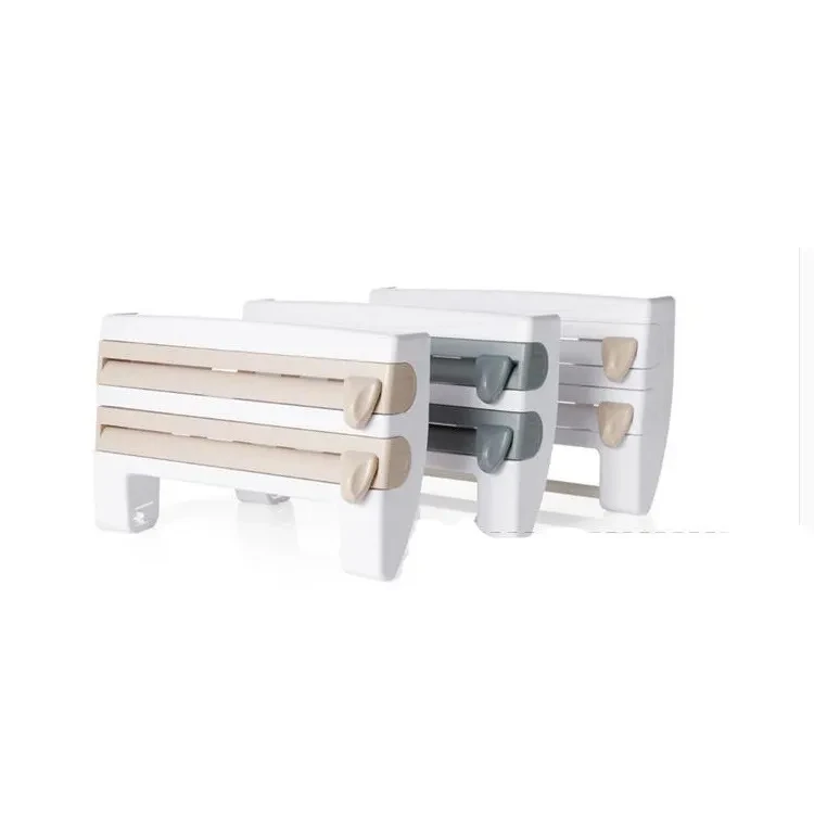 4-In-1 Kitchen Roll Holder Dispenser Kitchen Foil Film Wrap Tissue Paper 4 IN 1 Kitchen Roll Holder Dispenser