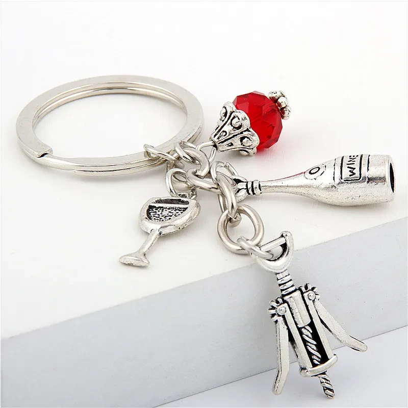 Creative Metal Wine Lovers Keychain Corkscrew