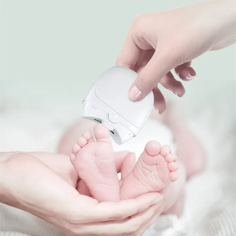 Rechargeable Mini Nail Clippers For Children Adults Automatic Nail Trimmer Manicure Polishing With Light