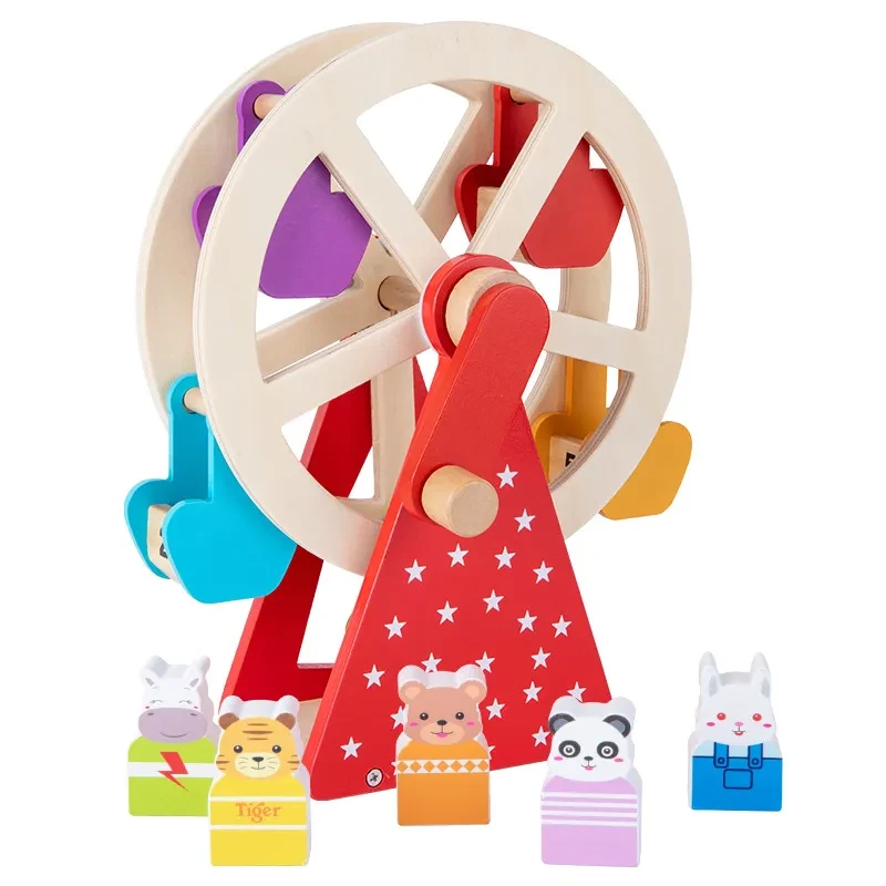 Wooden Animal Hand Ferris Wheel Baby Children Early Childhood Educational Toys