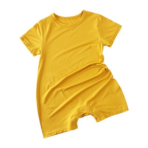 Modal Baby Short Sleeve Solid Color Jumpsuit