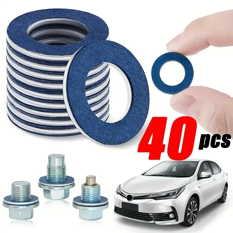 40pcs Oil Drain Sump Plug Washers Gasket Hole for Toyota OE#90430-12031