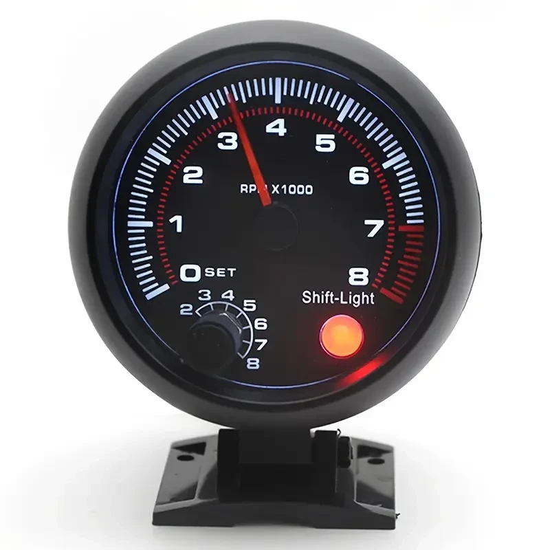 YOMIRACING Universal 3 3/4" Black Tachometer with Inter Shift Light