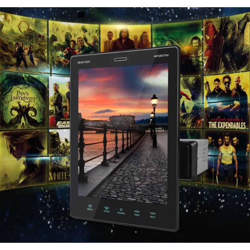 Vertical Screen Car 9.5 Inch Car Bluetooth Mp5 Player Black Plug-in