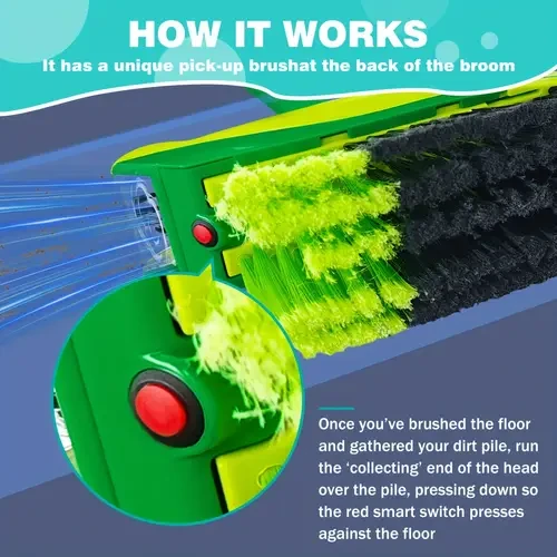 2-in-1 Smart Broom  Battery Powered with Rotating Power Brush