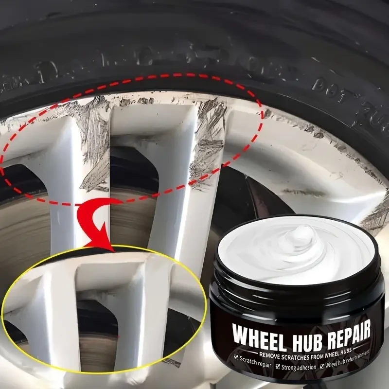 Car Wheel Rim Scratch Refurbishment Paste, Tire Rim Scratch Paint Repair Paste