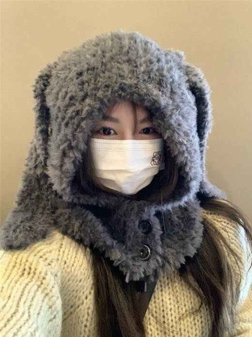 Plush Long Ears Rabbit Hat Children