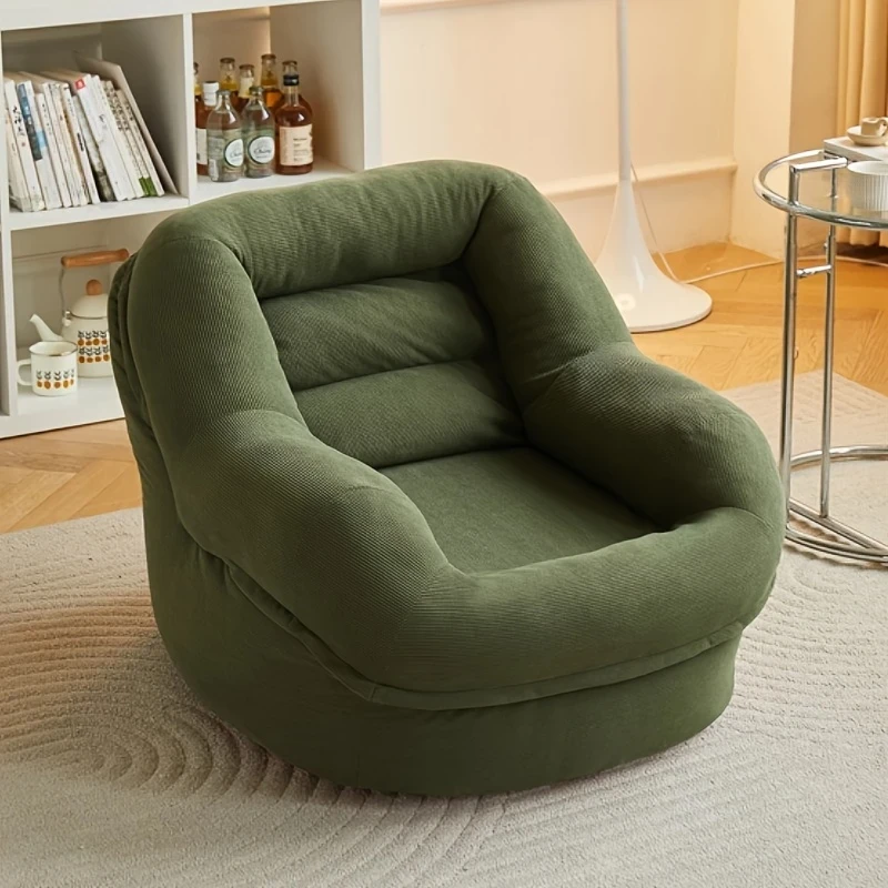 Cozy Green Bean Bag Chair Convertible Backrest Sofa for Ultimate Comfort