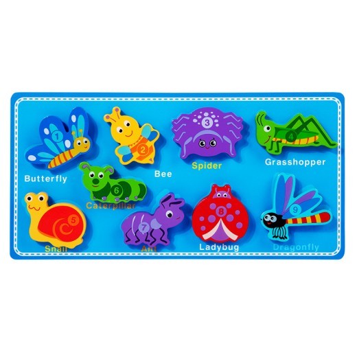 Spanish Russian Children's Wooden Velcro Tear And Pull Puzzle Grab Board