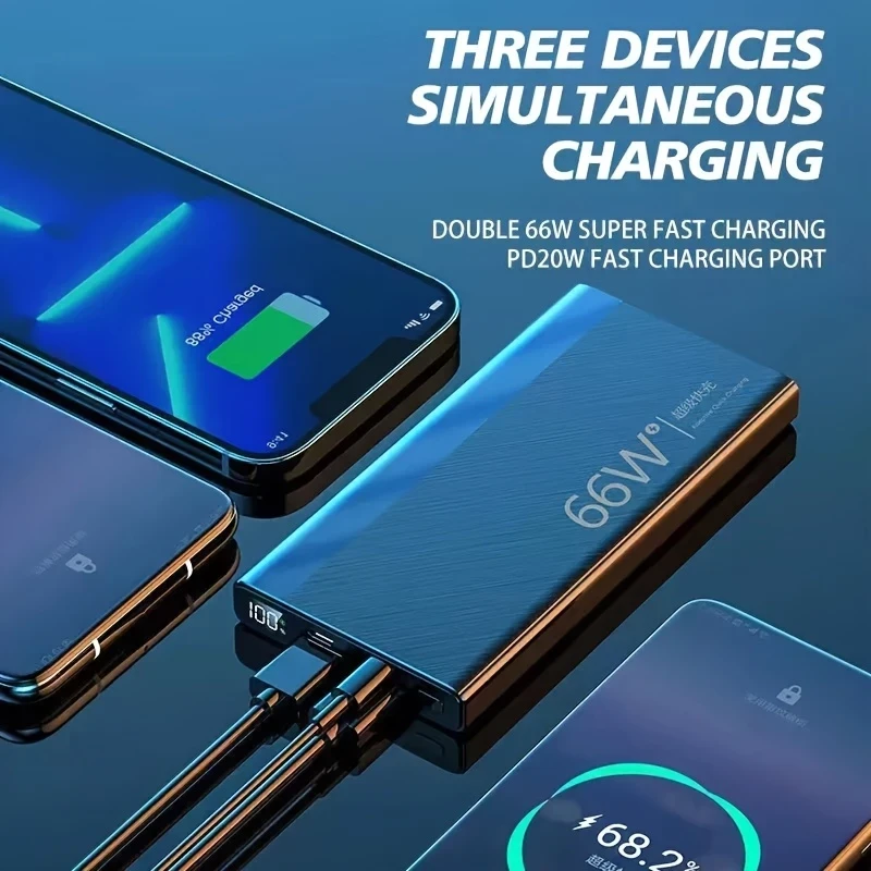 66W 20000mAh Power Bank Fast Charging Portable Charger Ultimate External Battery with PD 18W Support