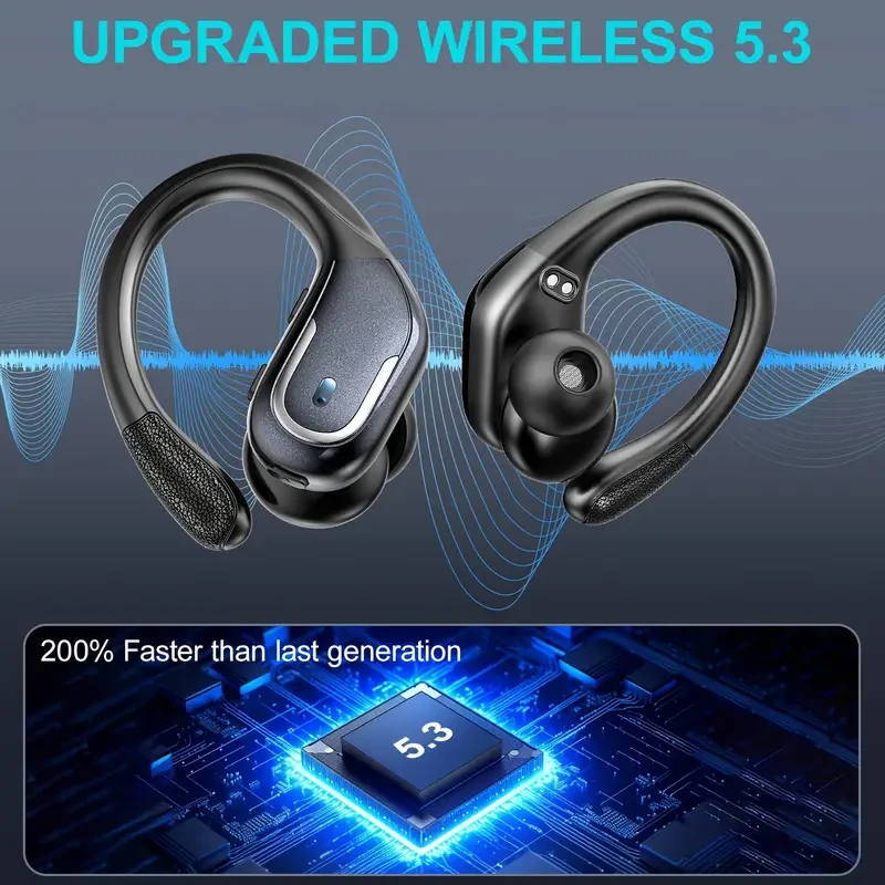 90H Wireless Earphones - Long-Lasting Sound with ENC Noise Cancellation, 3D Deep Bass, and Secure Fit Earhooks