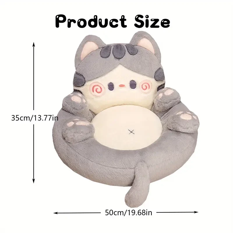 Cute Cuddle Cat Plush Back Futon Floor Mat