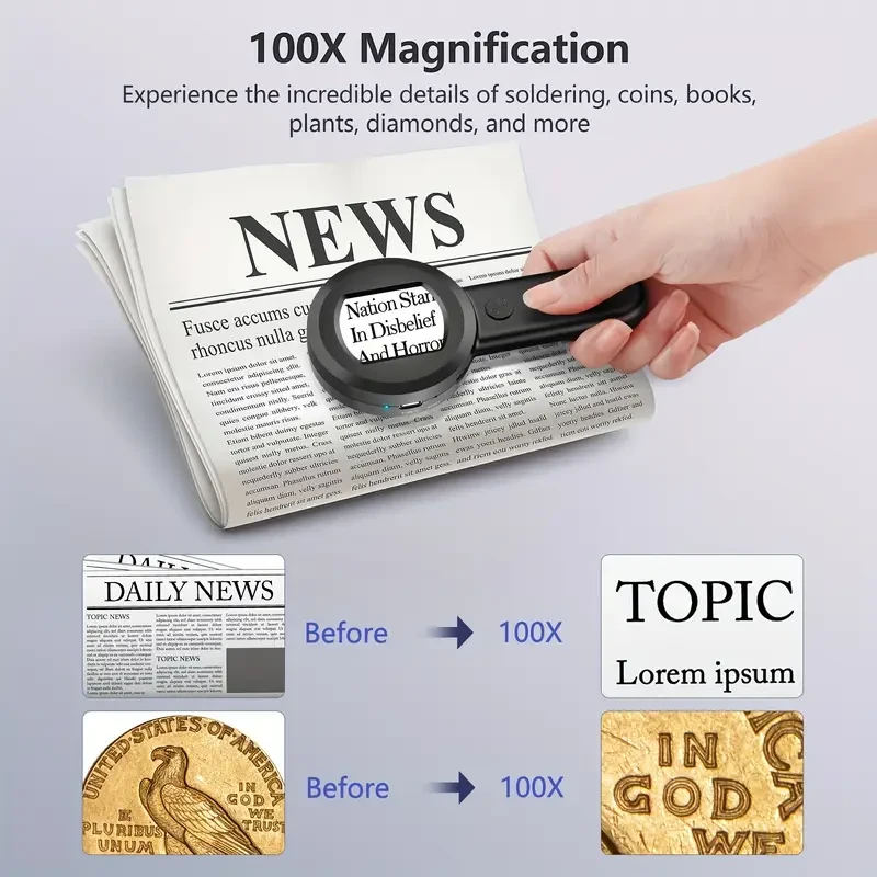 Rievbcau Handheld Digital Microscope