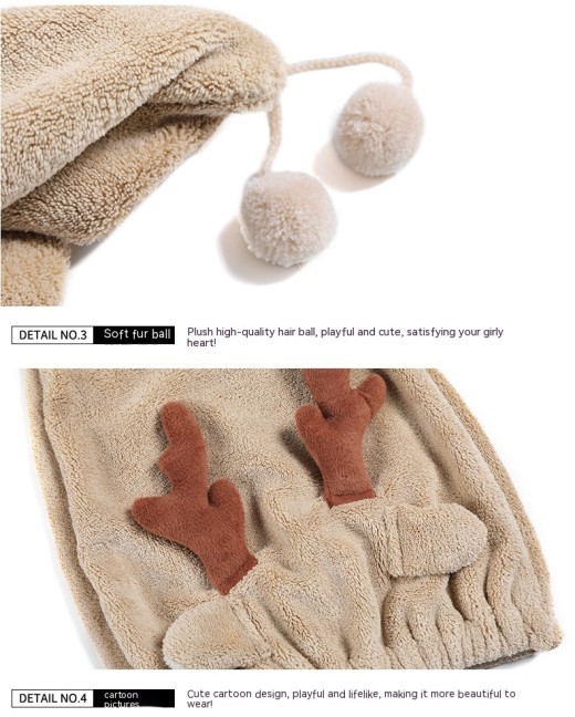 Cartoon Animal Dry Hair Hat For Women