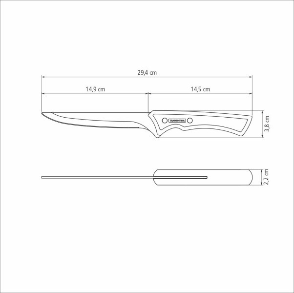 Churrasco Black Collection Boning Knife 6", 15cm - Tramontina