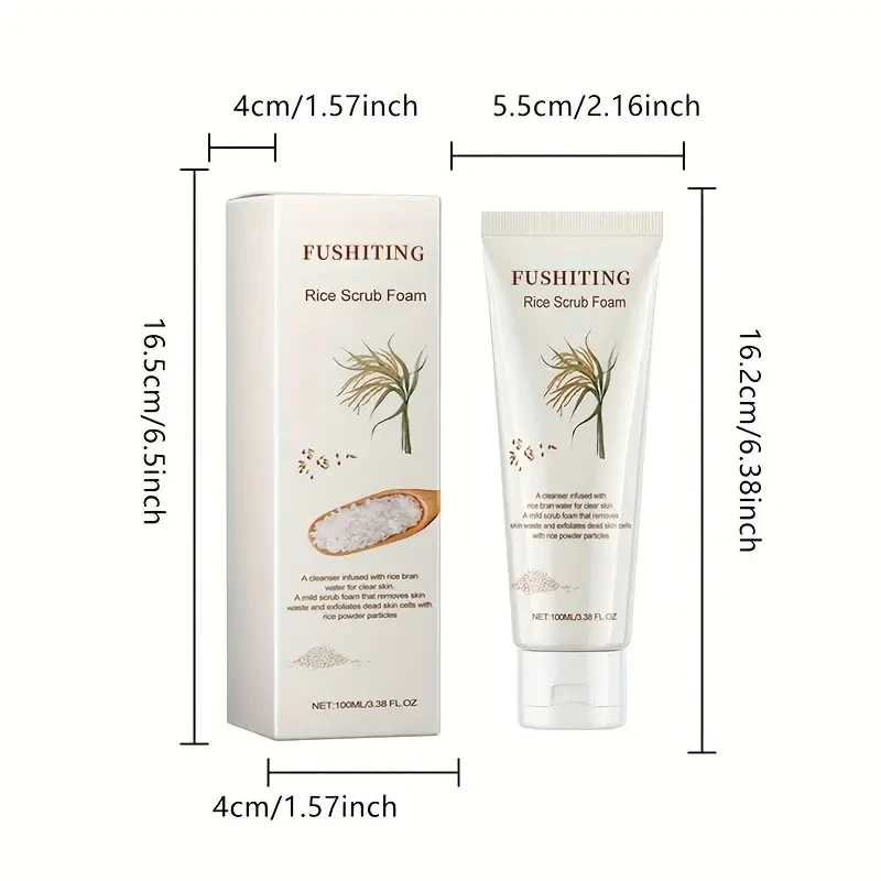 FUSHITING Rice Scrub Foam Cleansing Gel