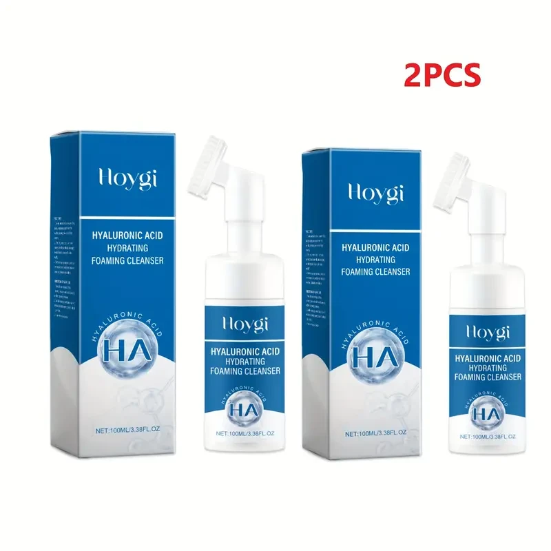 A Set of 2 Transparent Hyaluronic Acid Moisturizing Cleansing Mousses