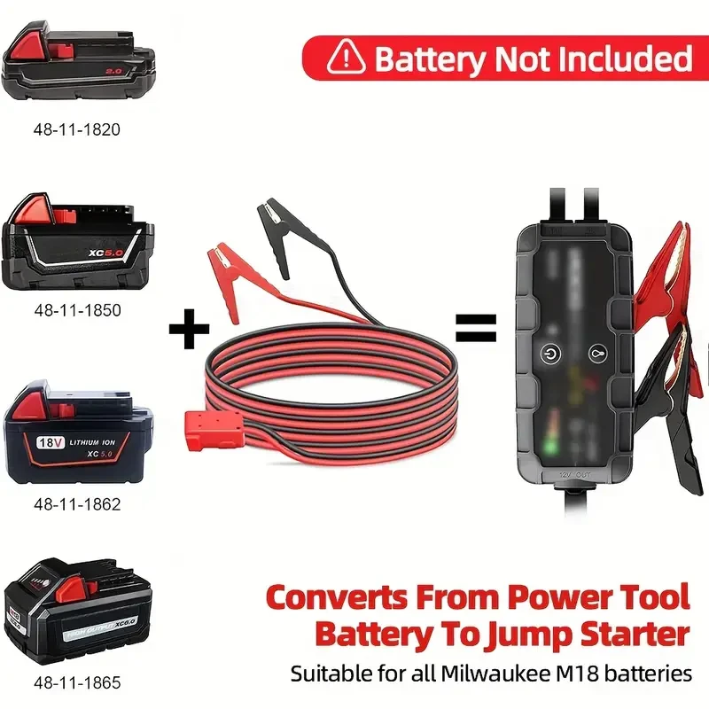 1pc Milwaukee 18V Battery Jumper Cable Clamp