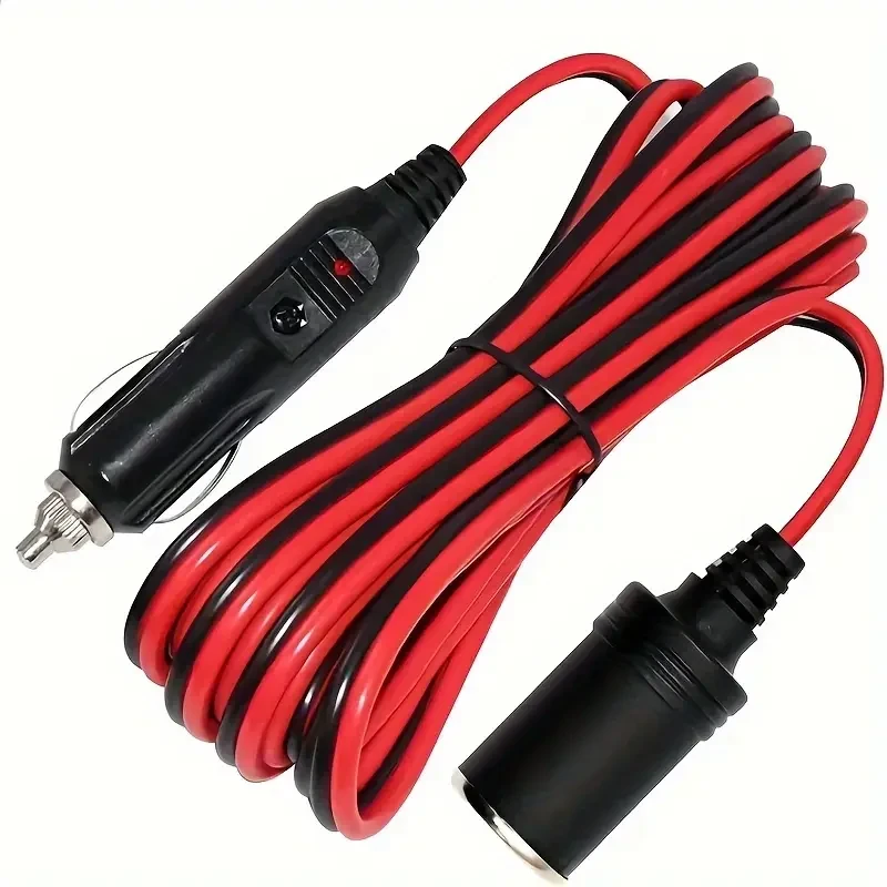 3Meters Car Plug Extension Cord 12V/24V Battery Charging Cable With Male Plug To Female Socket Adapter 16AWG Heavy