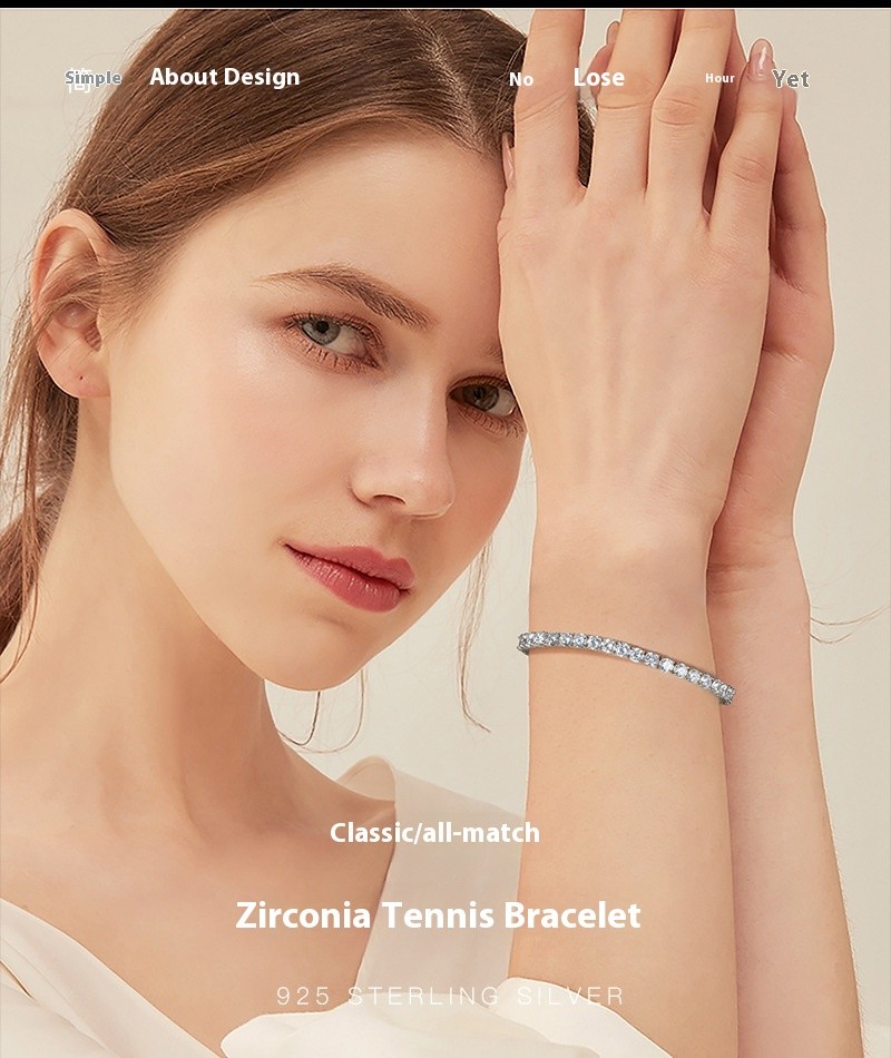 Sterling Silver Hair Nursing 40mm Tennis Bracelet