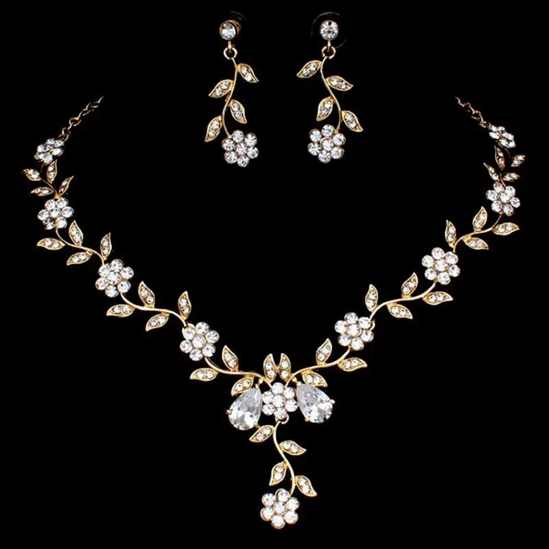 Set Full Diamond Necklace Pendant Set