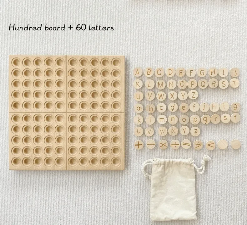 Montessori Teaching Aids Mathematics Enlightenment English Hundred Board