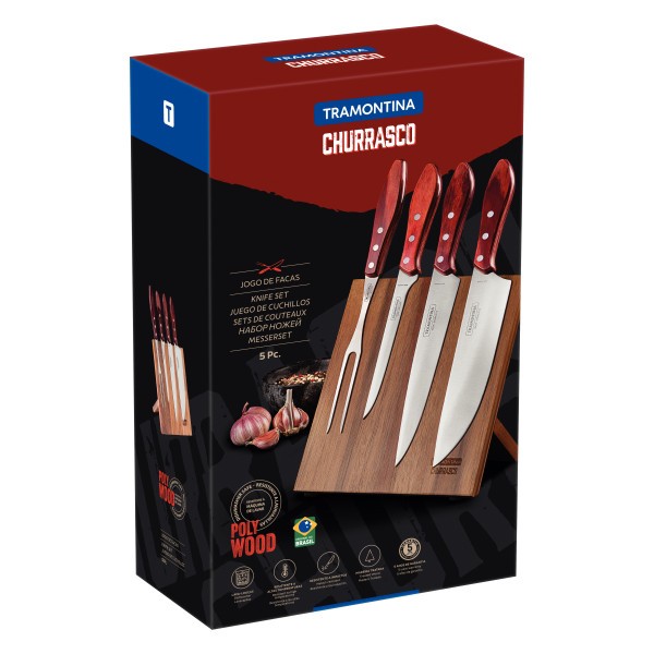 Tramontina Churrasco Barbecue Knife Block, 5Pc - Tramontina