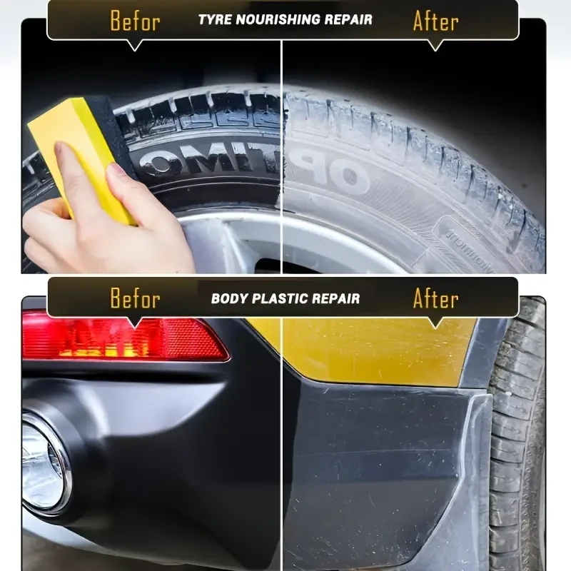 Premium Car Tire Shine Wax - Durable Protection & Gloss Enhancer for Plastic Parts with Long-Lasting Maintenance Coating