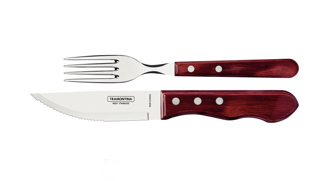 Churrasco Jumbo Steak Cutlery 12 Piece Set - Red - Tramontina