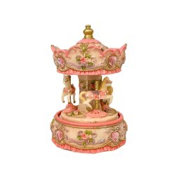 LMNB247 - Musical Horse Carousel | Bright Pink